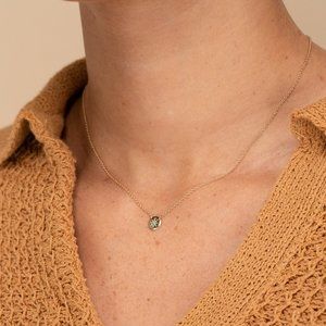 Mejuri Ray Necklace solid gold with Turquoise